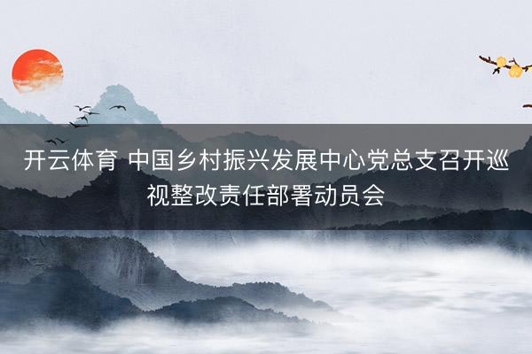 开云体育 中国乡村振兴发展中心党总支召开巡视整改责任部署动员会