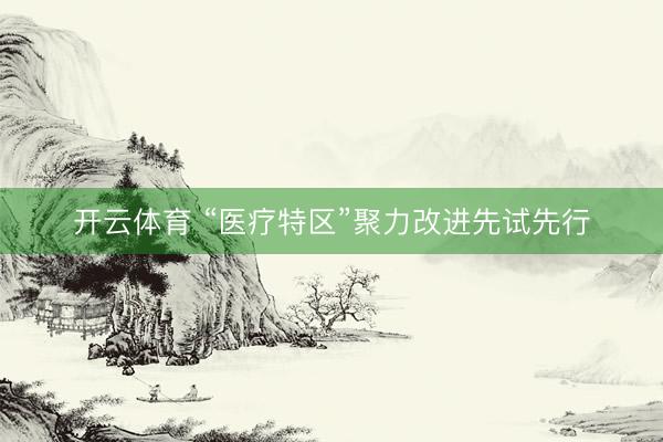 开云体育 “医疗特区”聚力改进先试先行