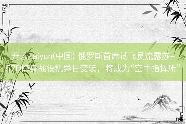 开云kaiyun(中国) 俄罗斯首席试飞员流露苏-57D隐身战役机异日变装，将成为“空中指挥所”