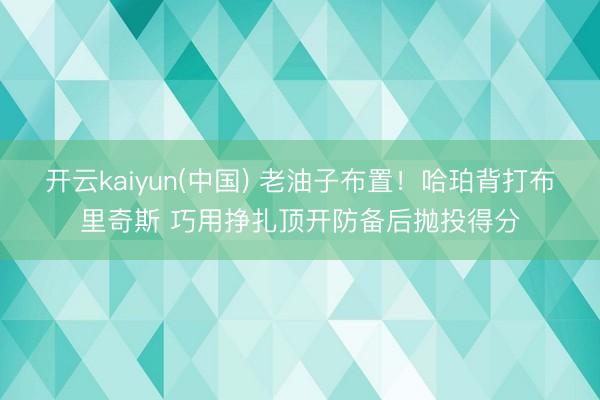 开云kaiyun(中国) 老油子布置！哈珀背打布里奇斯 巧用挣扎顶开防备后抛投得分