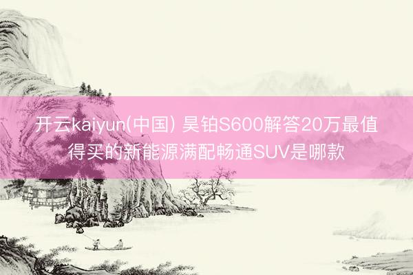 开云kaiyun(中国) 昊铂S600解答20万最值得买的新能源满配畅通SUV是哪款