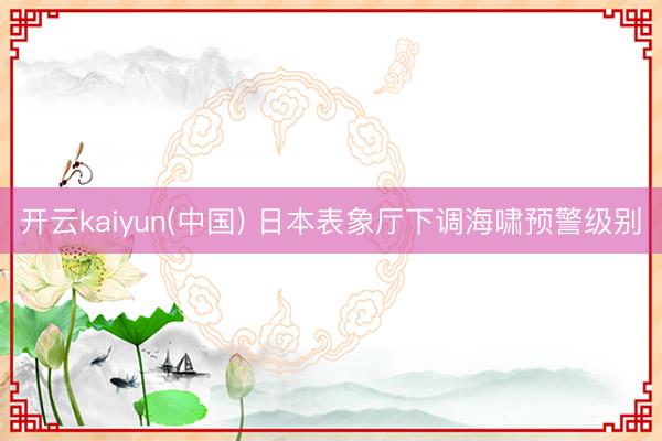 开云kaiyun(中国) 日本表象厅下调海啸预警级别